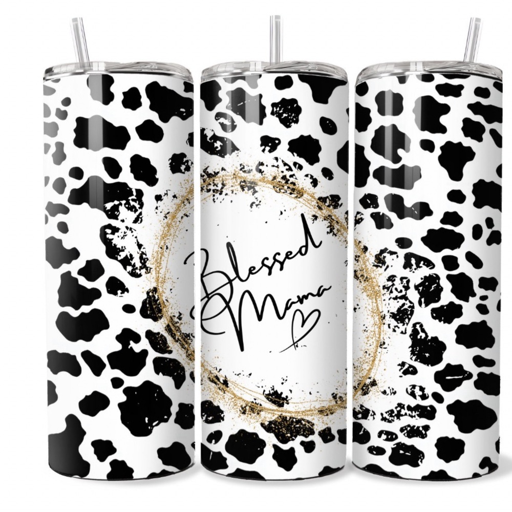 20oz Skinny Stainless Steel Tumbler, Brand New in Box, Blessed Mama